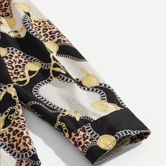🔥SHEIN Men Leopard & Chain Print Shirt🔥BRAND NEW - Picture 7 of 11